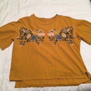 Mustard Embroidered top